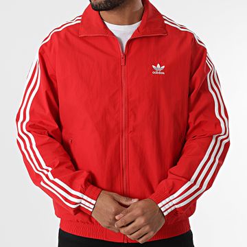 Adidas Originals - Chaqueta con cremallera a rayas Firebird IT2495 Rojo