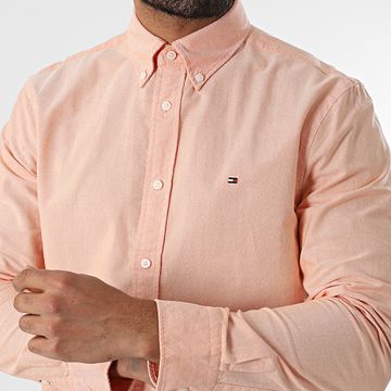 Tommy Hilfiger - Camisa de manga larga Solid Heritage Oxford 5774 Salmón