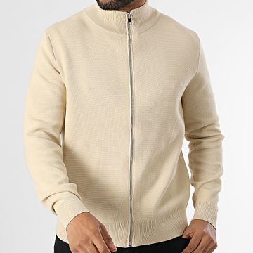 Frilivin - Chaleco beige con cremallera