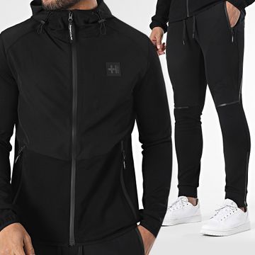 Helvetica - Conjunto de chaqueta con capucha y cremallera y pantalón de chándal Alpha Black