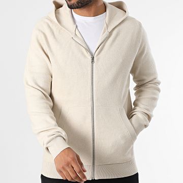 Jack And Jones - Chaleco con capucha y cremallera Aleb Beige