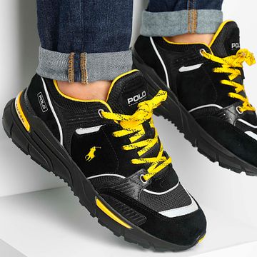 Polo Ralph Lauren - Zapatillas Trackster 250 Negro Amarillo