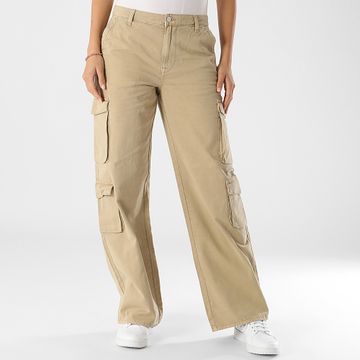 Only - Mirren Pantalones Cargo Beige Mujer