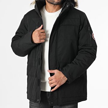 Classic Series - Parka Capucka negra con capucha
