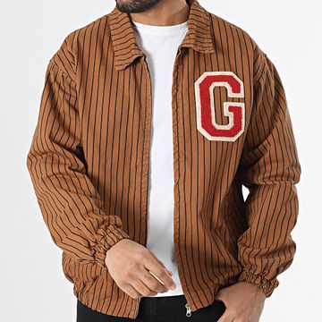 Ikao - Chaqueta con cremallera a rayas camel
