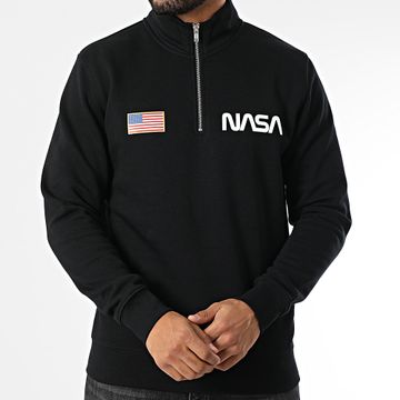 NASA - Chest Zip Neck Sweat Top Negro