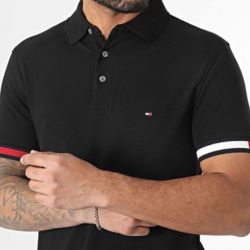 Tommy Hilfiger - Polo de manga corta con puño de bandera 7518 Negro