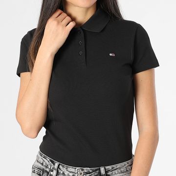 Tommy Jeans - Essential 0160 Polo Slim de manga corta para mujer Negro