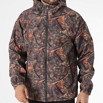 Ikao - Caqui Verde Marrón Chaqueta con capucha y cremallera