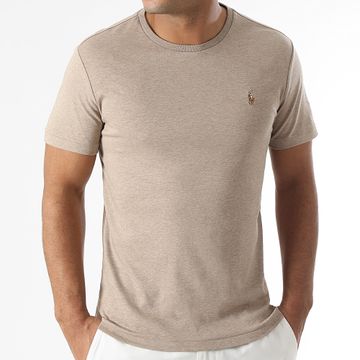 Polo Ralph Lauren - Tee Shirt Custom Slim Flit Classics Beige Oscuro Heathered