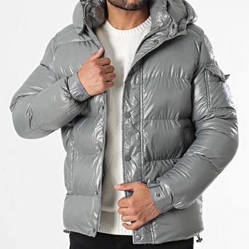 KZR - Abrigo con capucha gris marengo