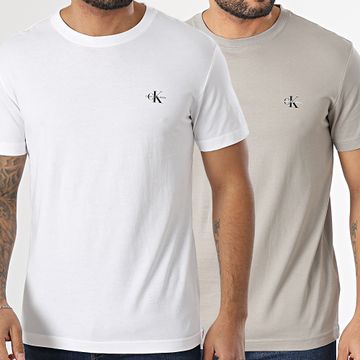 Calvin Klein - Lote de 2 camisetas 0199 Blanco Topo