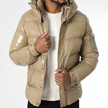 KZR - Abrigo con capucha beige oscuro