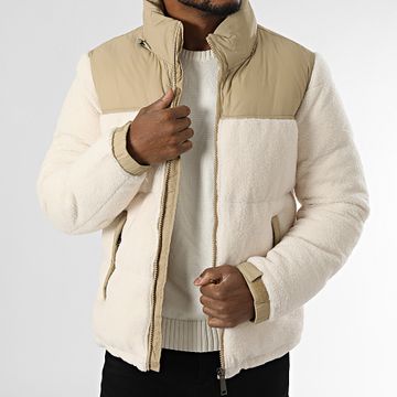 KZR - Chaqueta con capucha de forro polar beige