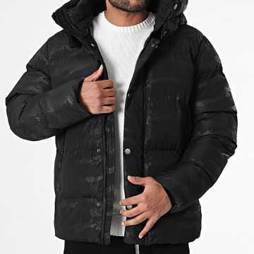 Kymaxx - Chaqueta con capucha de camuflaje negra
