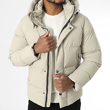 Kymaxx - Abrigo con capucha beige