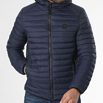 Kymaxx - Chaqueta azul marino con capucha