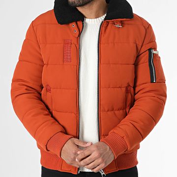 Kymaxx - Abrigo de piel de oveja naranja