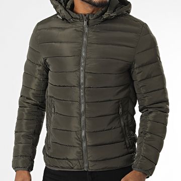 Kymaxx - Chaqueta con capucha verde caqui