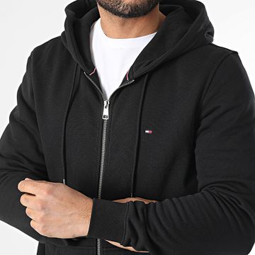 Tommy Hilfiger - Sudadera con capucha y cremallera Flag Logo 1492 Negro