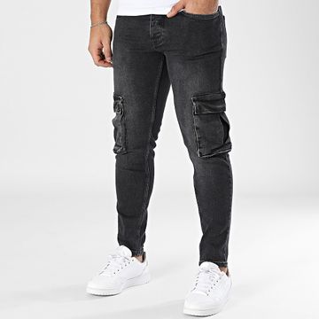 2Y Premium - Skinny Jean Cargo Pants Negro