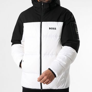 BOSS - Chaqueta de pluma con capucha Hamar 50522660 Blanco Negro