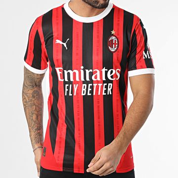Puma - AC Milan Home Jersey Replica 774979 Negro Rojo Camiseta de Fútbol