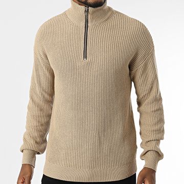 Classic Series - Ryder jersey de cuello alto con cremallera 232033 Beige