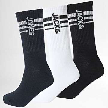 Jack And Jones - 3 Pares Calcetines Mate Blanco Azul Marino Negro