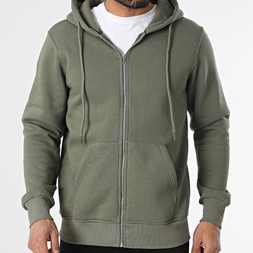 Classic Series - Sudadera con cremallera verde caqui