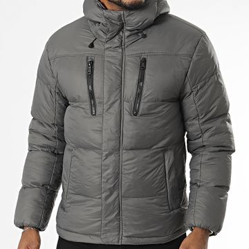 Frilivin - Abrigo con capucha gris marengo