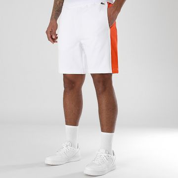 Lacoste - Regular Fit Jogging Shorts Logotipo Bordado Cocodrilo Blanco Naranja
