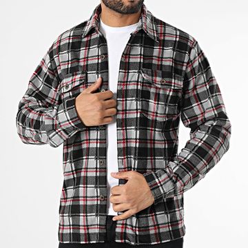 Classic Series - Negro Gris Rojo Camisa a cuadros