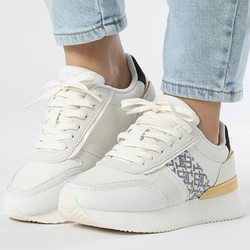 Tommy Hilfiger - Lux Monogram Runner 8387 Crudo Zapatillas Mujer