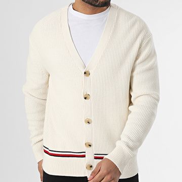 Tommy Hilfiger - Chaqueta de punto Structure Global Stripe 8087 Beige