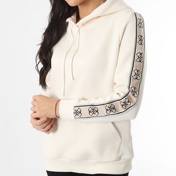 Guess - Sudadera de rayas con capucha para mujer V4YQ11-KB3P2 Beige