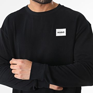 HUGO - Crewneck Sweat Silver Logo 50524787 Negro Plata
