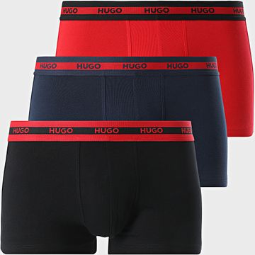 HUGO - Lote de 3 Boxers 50517883 Negro Azul Marino Rojo