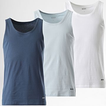BOSS - Lote de 3 camisetas de tirantes 50532476 Blanco Azul claro Azul marino
