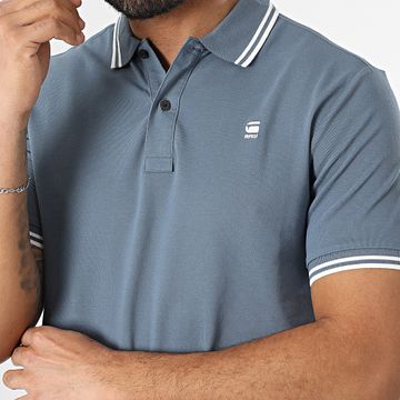 G-Star - Polo Manga Corta Dunda Slim Stripe D17127-5864 Gris Azul