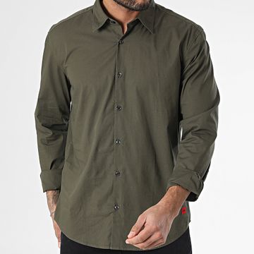 HUGO - Camisa de manga larga Ermo 50500216 verde caqui