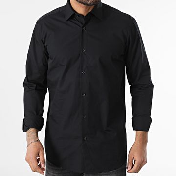 HUGO - Camisa de manga larga Valerio 50519812 Negro