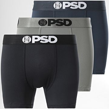 PSD - Juego de 3 Boxers 324180198 Negro Gris Azul Marino