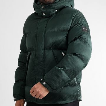 BOSS - Abrigo con capucha corbiniano 50525364 Verde