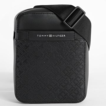 Tommy Hilfiger - Monograma Mini Bolsa Reportero 3307 Negro