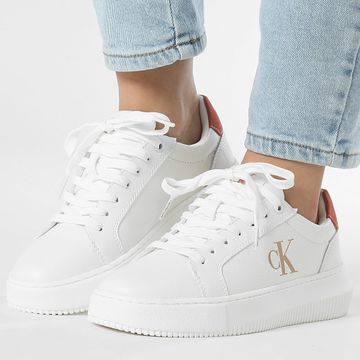 Calvin Klein - Mujer Chunky Cupsole Low Laceup 1670 Bright White Tuscany Sneakers