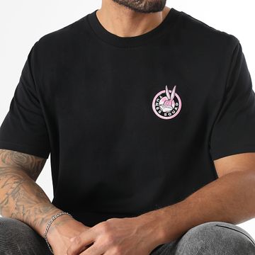 Looney Tunes - Tee Shirt Oversize Badge Bugs Negro Rosa