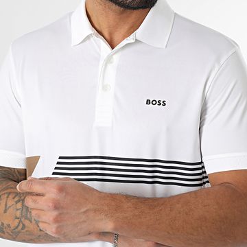 BOSS - Polo manga corta Paddy Tape Print 50536785 Blanco