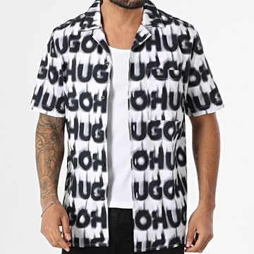 HUGO - Ellino Camisa Manga Corta 50534240 Blanco Negro