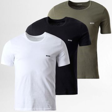 BOSS - Lote de 3 camisetas 50532468 Negro Blanco Verde Caqui